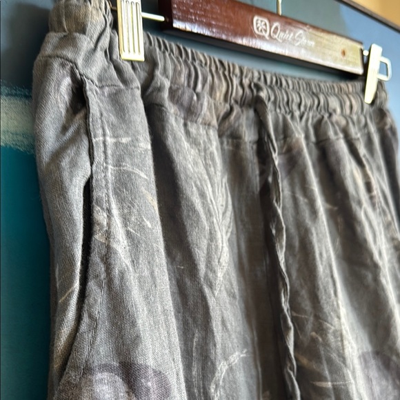 Venti 6 Linen Blue Floral Wide-Leg Pants - Picture 2 of 6